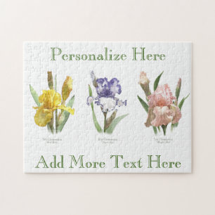 Iris-Blumengarten Botanische Kunst Puzzle