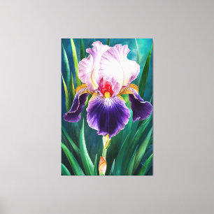 *~* Iris Bold Blume Künstlerisch Iris Painting AP8 Leinwanddruck
