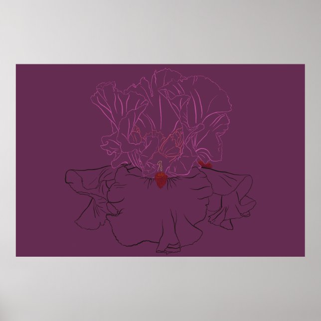 Iris Botanical Line Art Poster (Vorne)