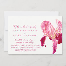 Iris botanische Kunst Rosa Hochzeit Einladungen