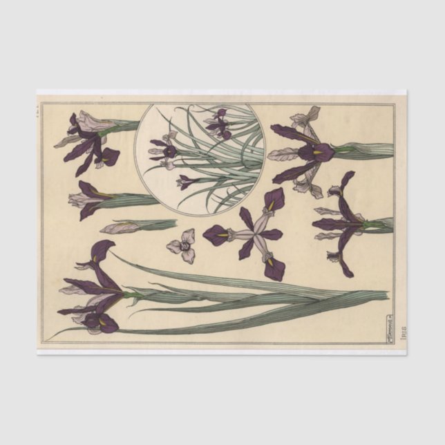 Iris, Botany Serie von Eugene Grasset Seidenpapier (Vorderseite)