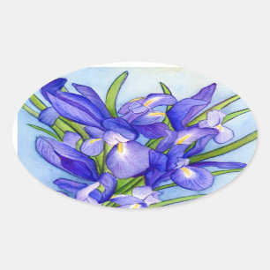 Iris Bouquet Blume Painting Sticker