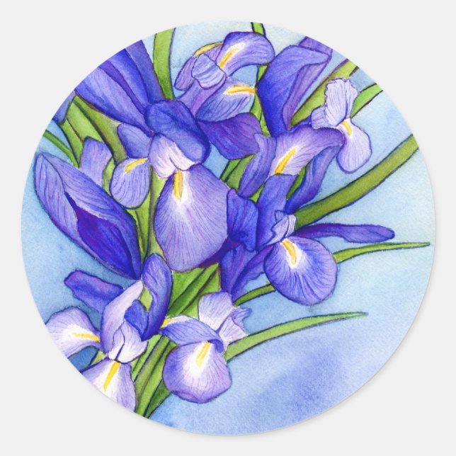 Iris Bouquet Blume Painting Sticker (Vorderseite)