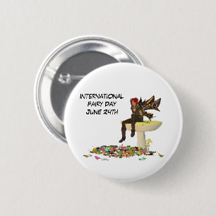 Iris Boy Fairy auf Mushroom Button Button