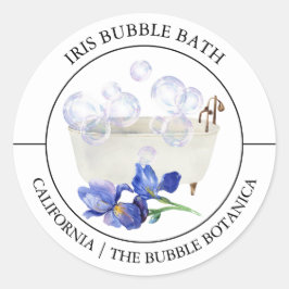 Iris Bubble Bath-Label Runder Aufkleber