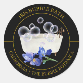 Iris Bubble Bath-Label Runder Aufkleber