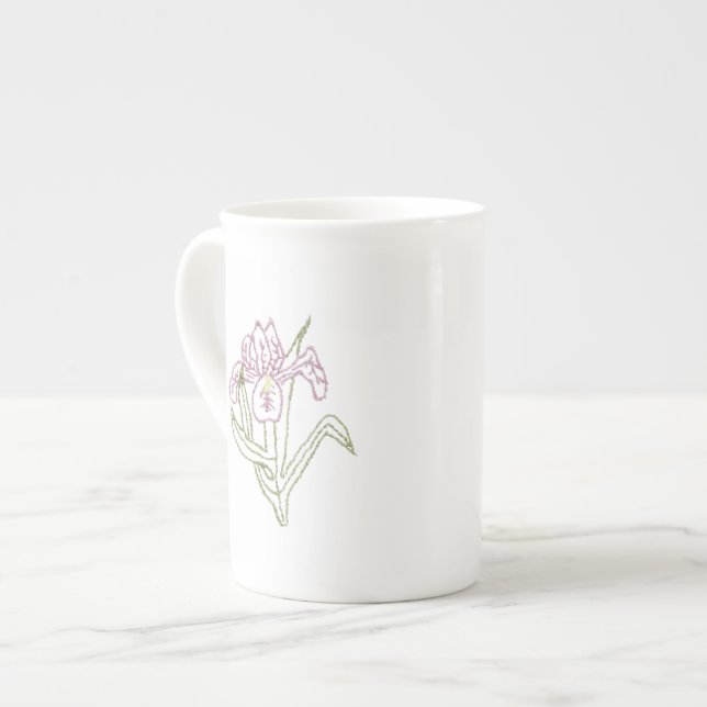 Iris-China-Cup Prozellantasse (Vorderseite Links)