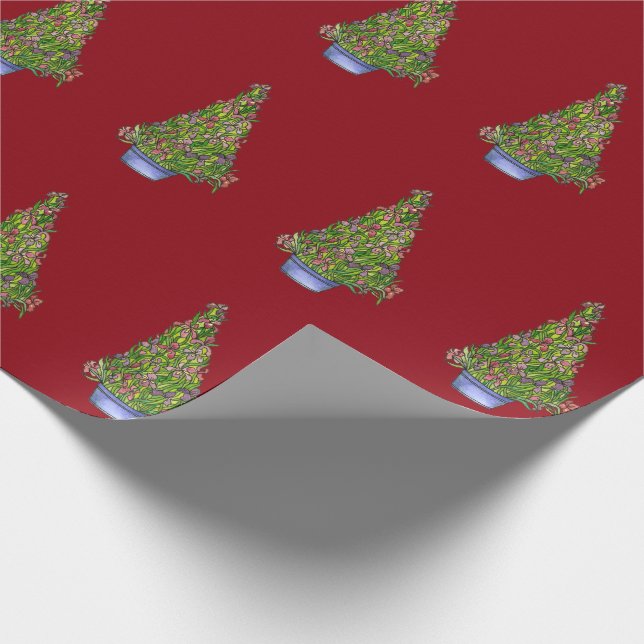 Iris Christmas Tree Gift Wrap Geschenkpapier (Ecke)