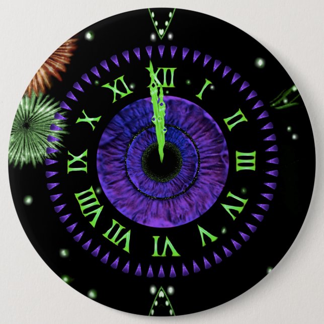 Iris Clock Lila Button (Vorderseite)