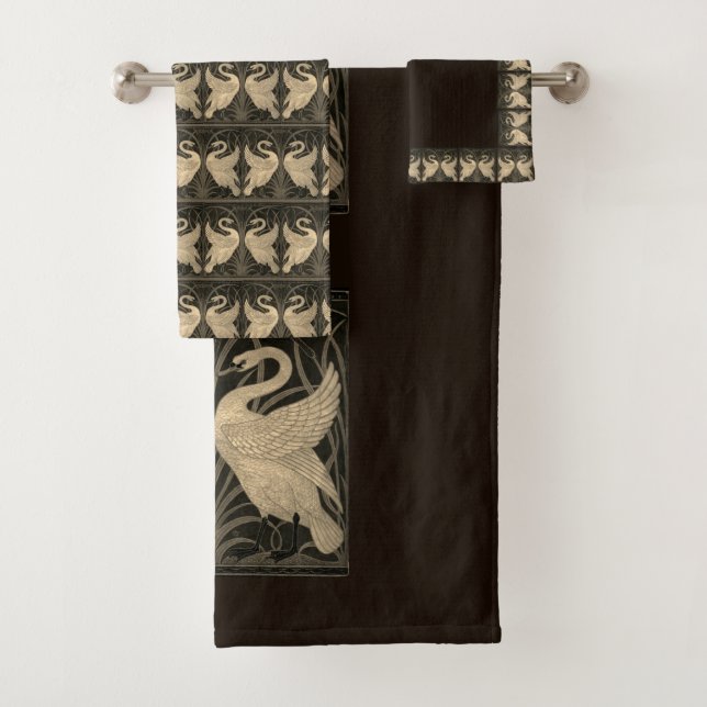 Iris Crane Deep Brown Sepia Badhandtuch Set (Insitu)