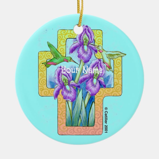 Iris Cross Christlich Ornament (Vorne)
