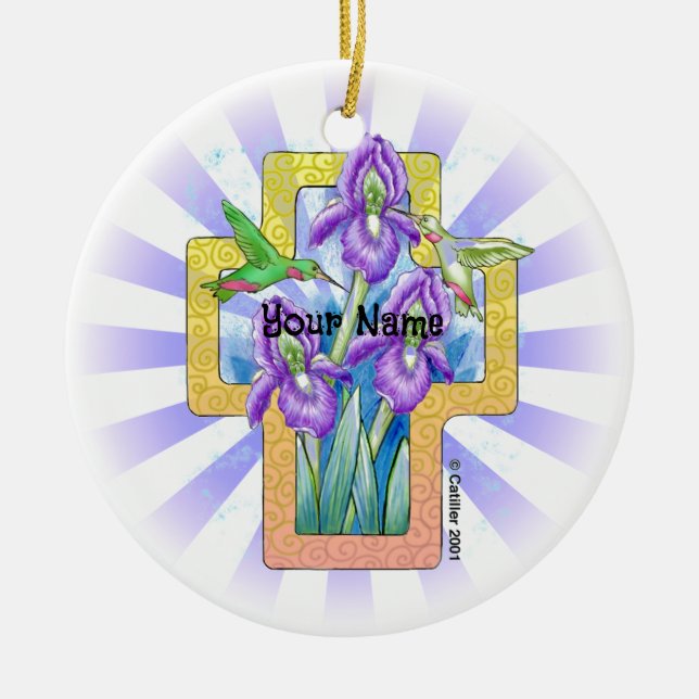 Iris Cross Christlich Ornament (Vorne)