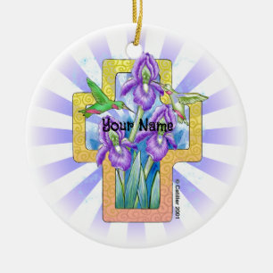 Iris Cross Christliches Ornament