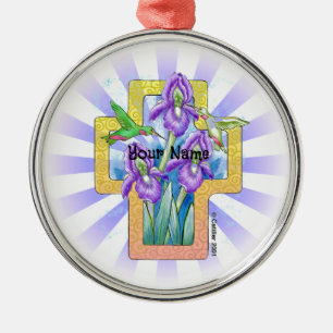 Iris Cross Christliches Ornament Aus Metall