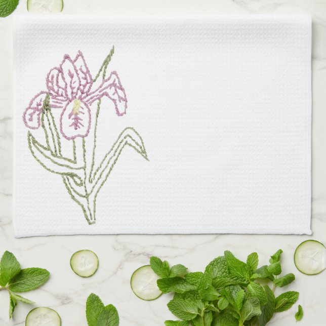 Iris Design bestickt MoJo Küchentuch (Gefaltet)
