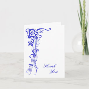 Iris & Dragonfly Dankeschön Royalblaue Notizkarte Dankeskarte
