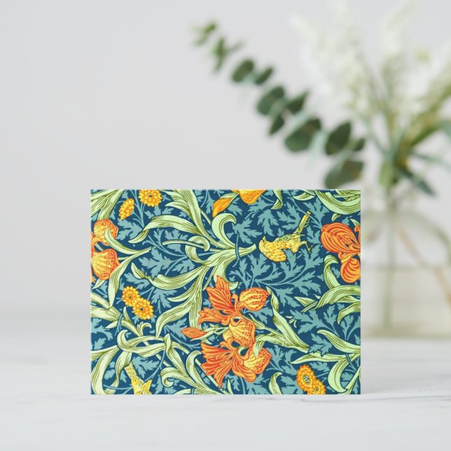 Iris, ein William Morris-Muster, Postkarte (Stehend Vorderseite)