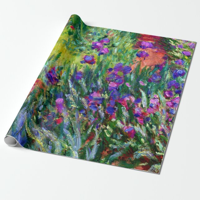 Iris Entlang des Gartenweges von Claude Monet Geschenkpapier (Ungerollt)
