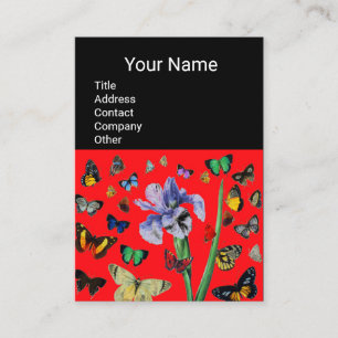 IRIS, FARBHAFTE SCHALTFLÄCHEN Rotes Schwarzes Mono Visitenkarte