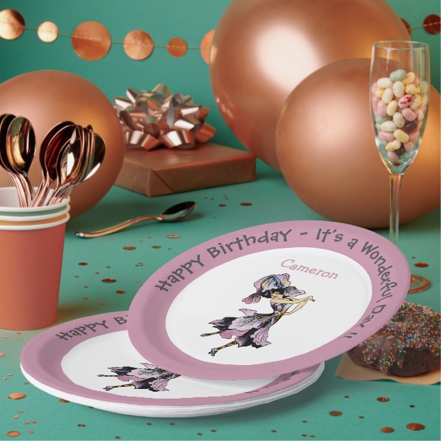 Iris - Fleur-de-Lis Whimsical Blume Party Supply Pappteller (Multi)