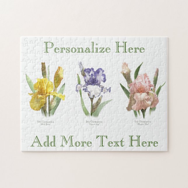 Iris Flower Garden Botanische Kunst Puzzle (Horizontal)