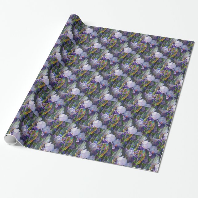 Iris Flower Garden Wrapping Paper Geschenkpapier (Ungerollt)