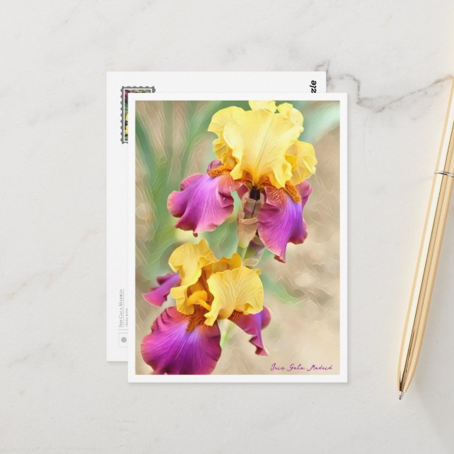 Iris Gala Madrid Postkarte (Vorderseite/Rückseite Beispiel)
