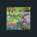 Iris Garden bei Giverny Leinwanddruck<br><div class="desc">Der Iris Garden at Giverny wurde 1900 von Claude Monet, einem französischen Maler des Impressionismus, gemalt. Es zeigt die wunderschönen Iris-Blume, die einen Weg in seinem Garten mit Bäumen im Hintergrund säumen. Claude Monet war einer der Gründer des Gemäldes im französischen Impressionismus, das die landschaftlichen Außenlandschaften nutzte, um das Licht...</div>
