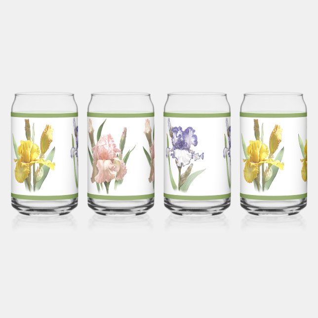 Iris Garden Botanisches Kunstmuseum Set Dosenglas (Vorderseite)