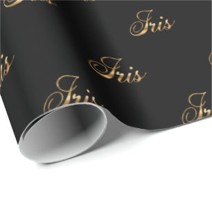 Iris gold Design Lettering Geschenkpapier
