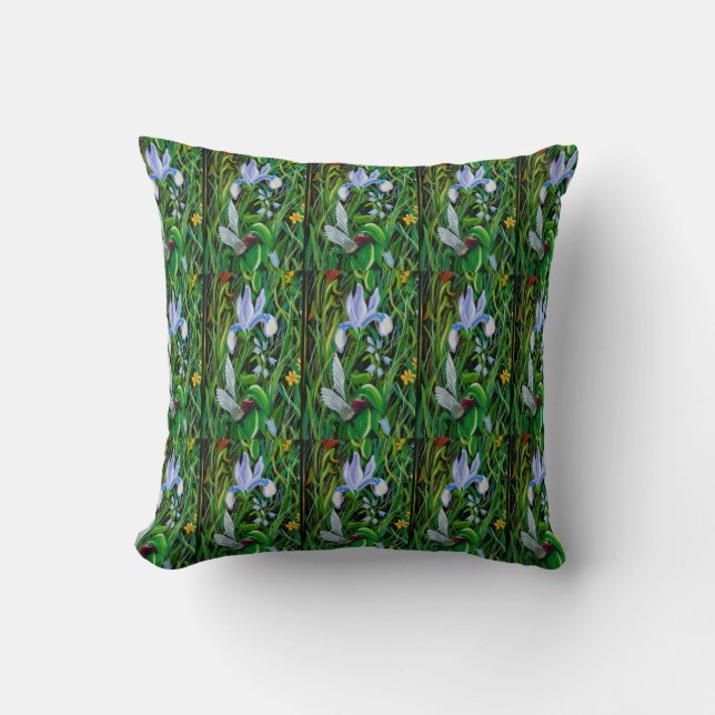 Iris Hummingbird Pillow Kissen (Vorderseite)