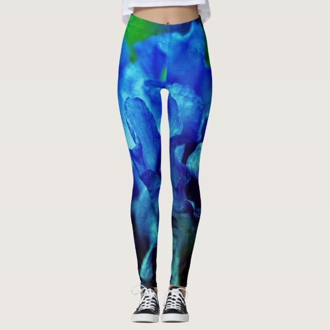 Iris im Blau Leggings (Vorderseite)