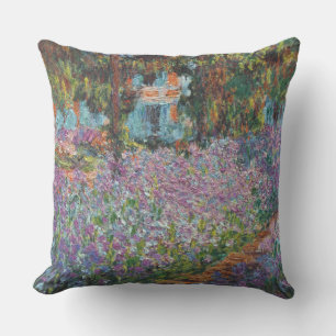 Iris in der Garten Monet schönen Kunst Kissen Für Draußen