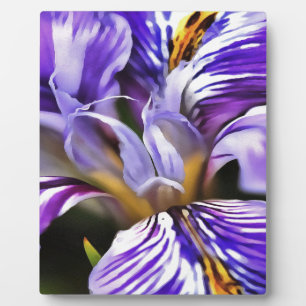 Iris in Violet Lilac und Lila botanische Kunst Fotoplatte