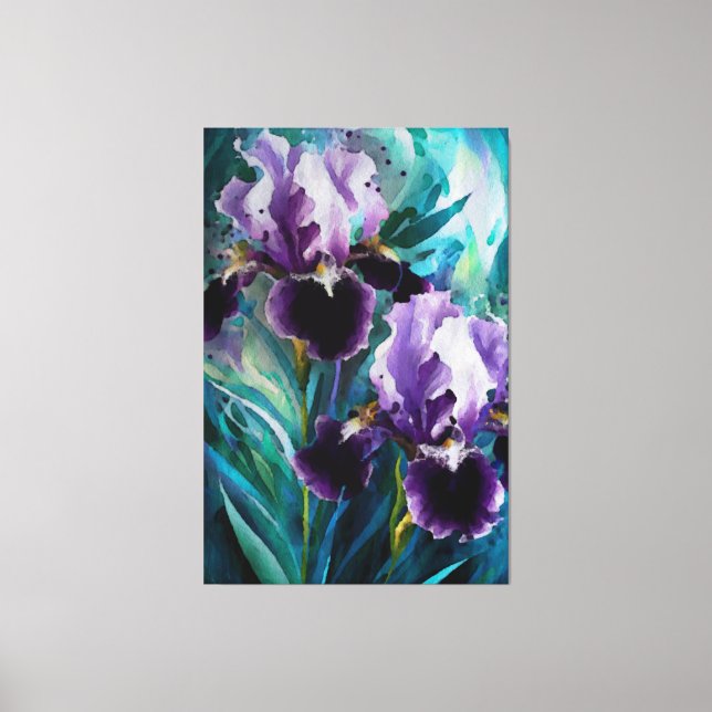 *~* Iris Irises Blume Art Painting AP84 Leinwanddruck (Vorderseite)