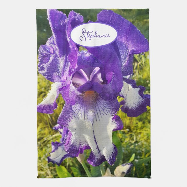 Iris irises blumengeschmückte Blume Hütte Garden G Geschirrtuch (Vertikal)