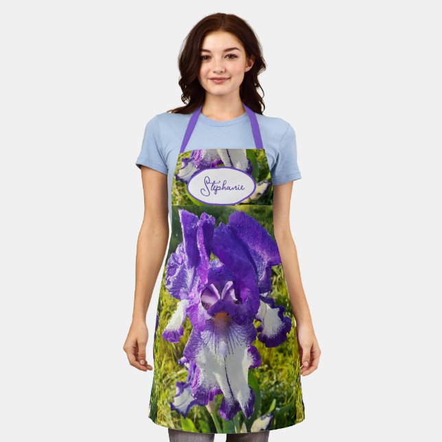 Iris irises blumengeschmückte Blume Hütte Garden G Schürze (Getragen)