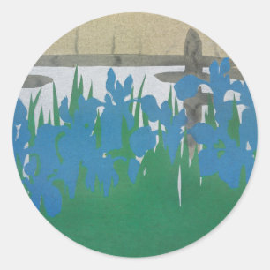 Iris Kamisaka Sekka japanische traditionelle Maler Runder Aufkleber