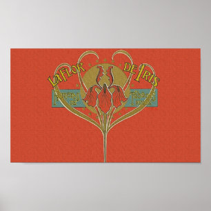 Iris La Flor de Iris Blume Cigar Ad Poster