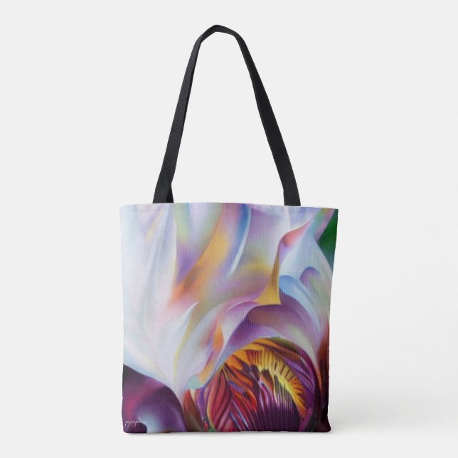 Iris (lila und weiß) Tasche (Rückseite)