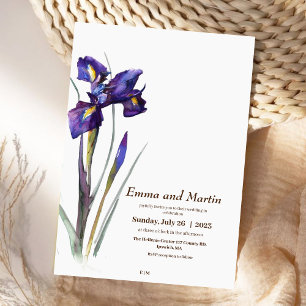Iris Minimalistisch Moderne schöne Blumenhochzeit Einladung