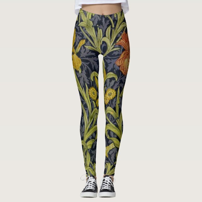 Iris-Muster (von William Morris) Leggings (Vorderseite)
