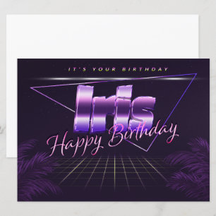 Iris Name Vorname lila retro Karte Geburtstag
