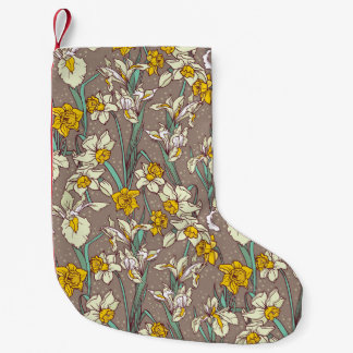 Iris Narcissus Blume Vintag Nahtlos Kleiner Weihnachtsstrumpf