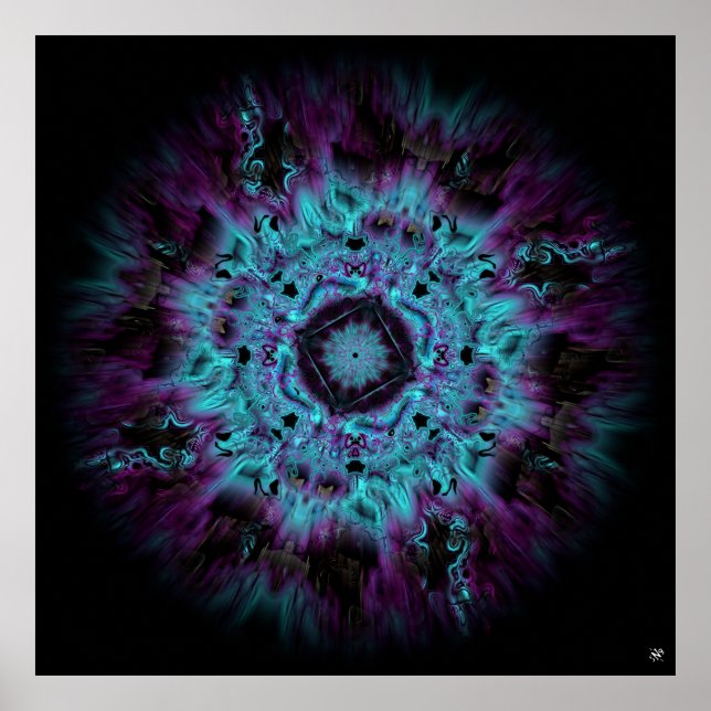 Iris nebula - farbiges abstraktes Muster v3 Poster (Vorne)