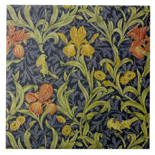 Iris Pattern (von William Morris) Fliese (Vorderseite)