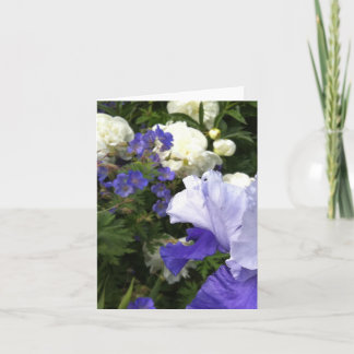 Iris, Pfingstrosen und Cranesbill Anmerkungs-Karte Karte