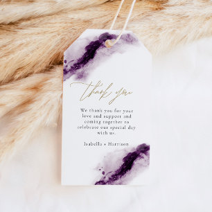 IRIS Pflaume Lila Wasserfarbe Spritzer Gold Gefa Geschenkanhänger