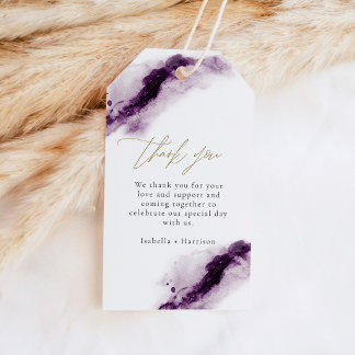 IRIS | Plum Lila Watercolor Splash Gold Fevor Geschenkanhänger