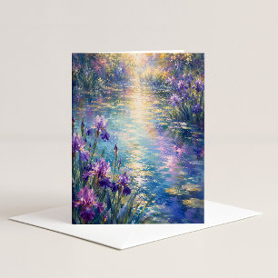 Iris-Reflektionen Aquarell-Notizkarte Karte